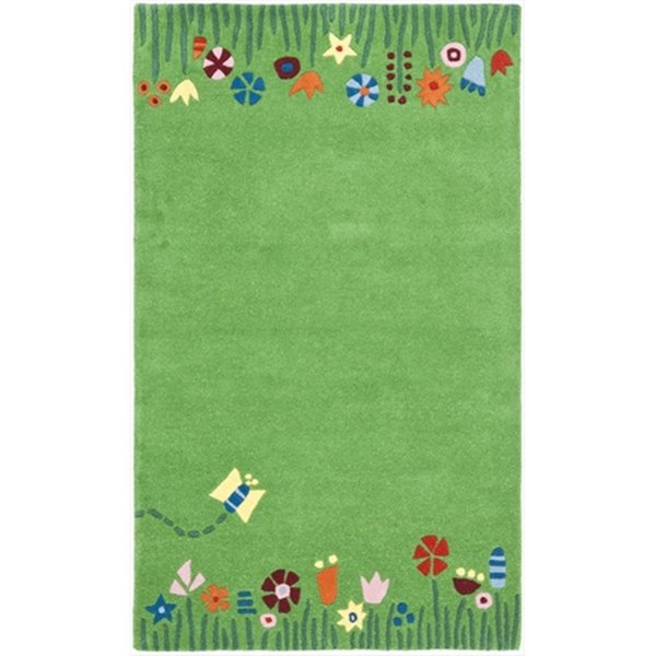 Safavieh 2 x 3 ft. Accent Novelty Kids Green and Multicolor Hand Tufted Rug SFK751A-2